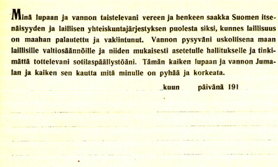 Valkoinen hallinto ker�si uskollisuudenvakuutuksia